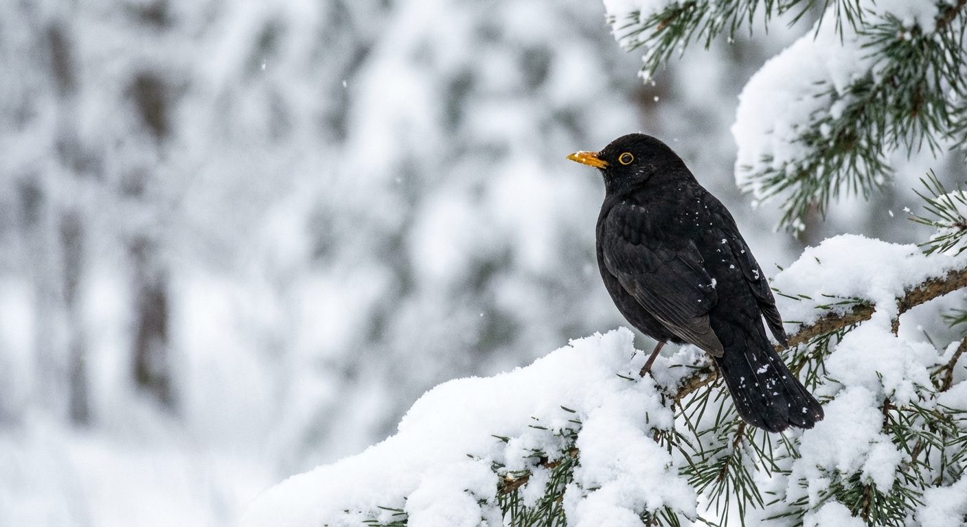 Perché i merli evitano le mangiatoie in inverno e come nutrirli correttamente
