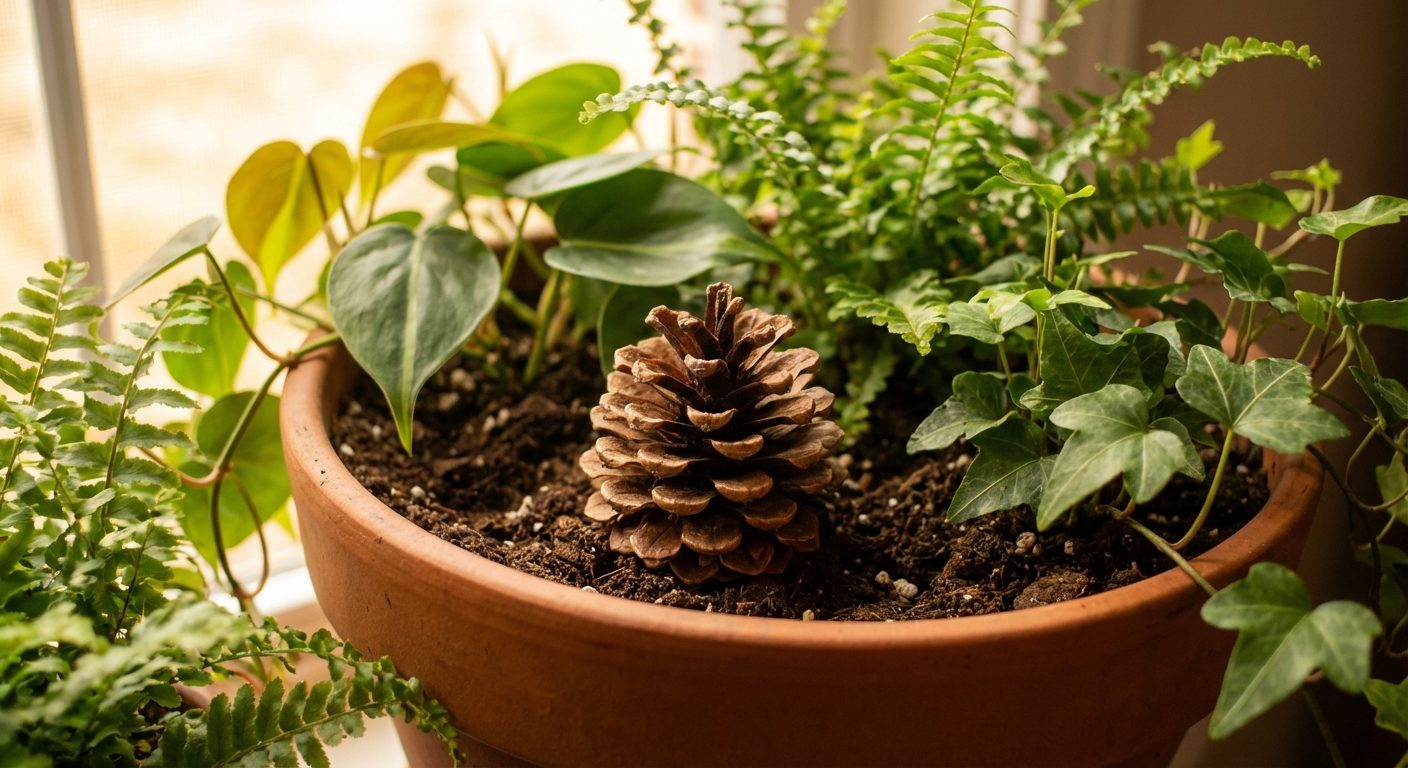Un segreto antico per le piante d'interno: la pigna invernale